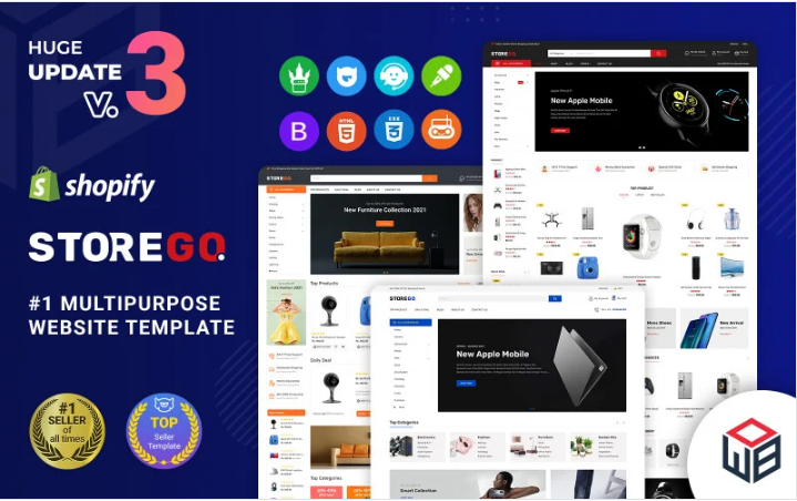 StoreGo - Multipurpose Premium Electronic Shopify Theme Template Monster