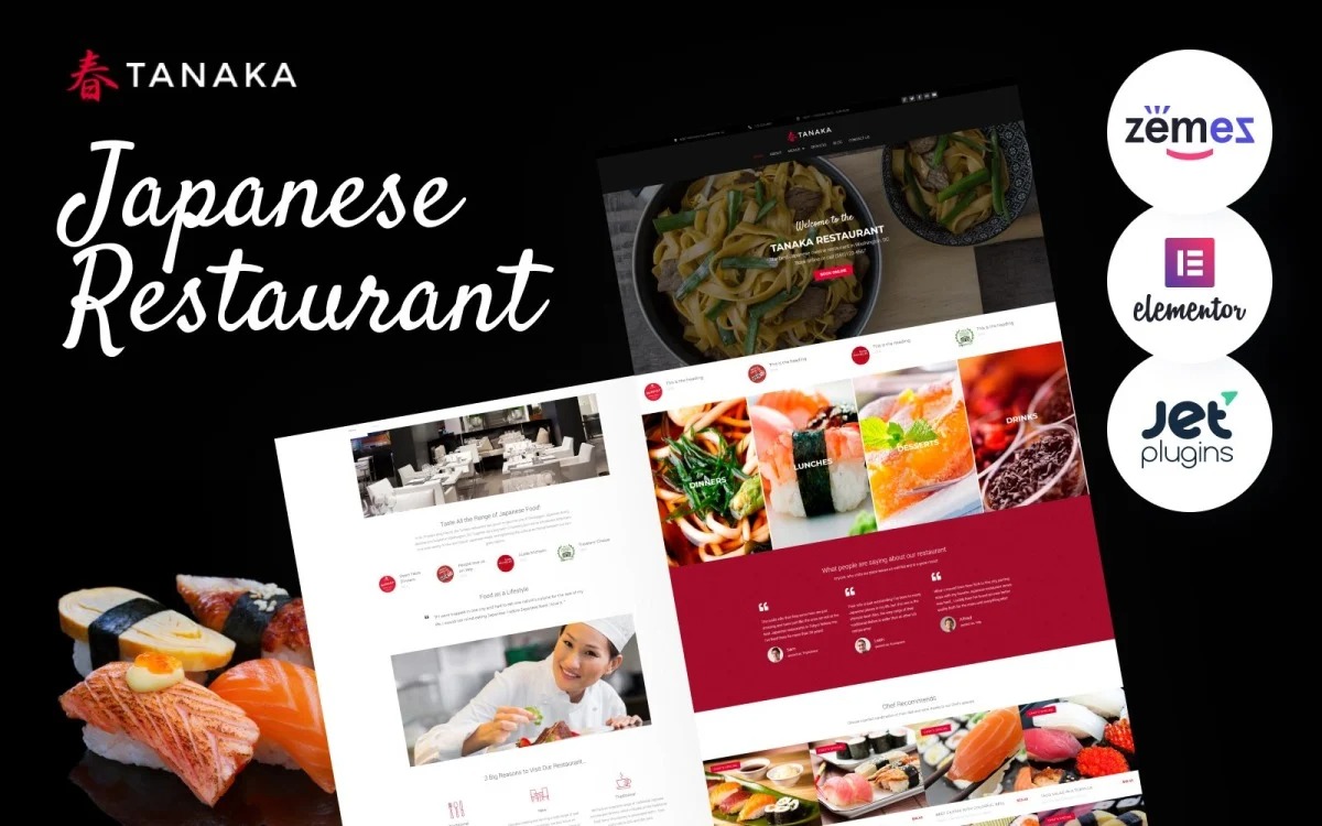 Tanaka - Japanese Restaurant WordPress Theme TM