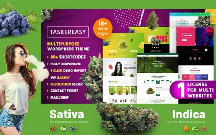 Taskereasy Cannabis Multipurpose WordPress Theme Template Monster