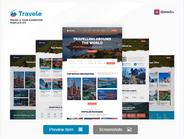 Travelio - Travel - Tourism Elementor Template Kit