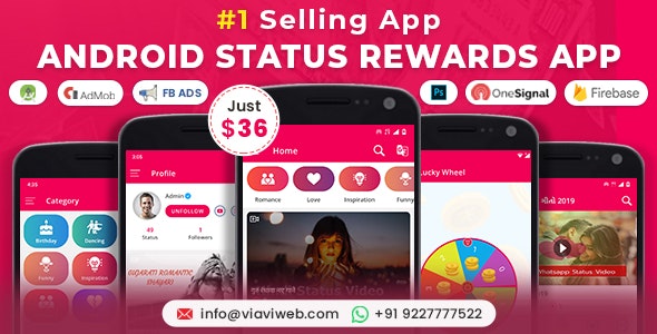Android Status App With Reward Point (Lucky Wheel