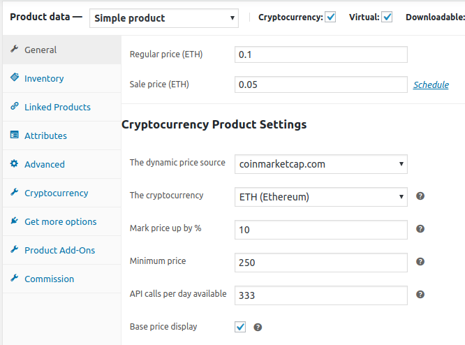 Cryptocurrency Product for WooCommerce Professional