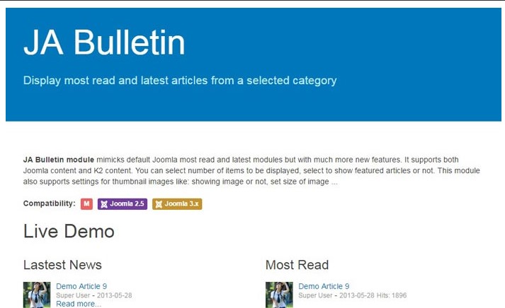 JA Bulletin Module