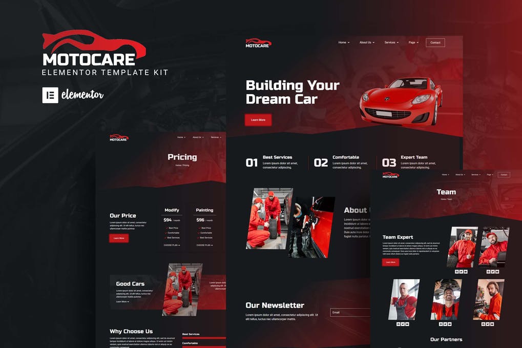 Motocare - Automotive Elementor Template Kit