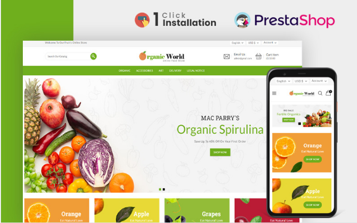 Organic Word Food - Grocery PrestaShop Theme