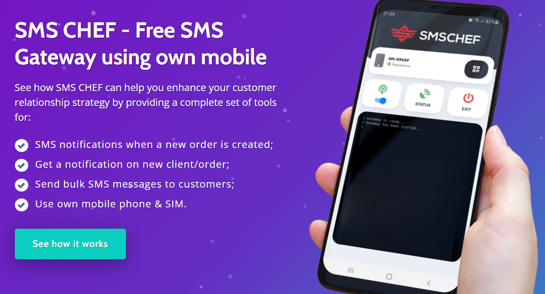 SMS CHEF Pro - Free SMS Gateway using own mobile Jan