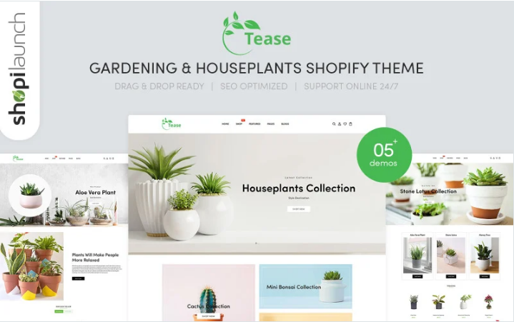Tease - Gardening - Houseplants Shopify Theme