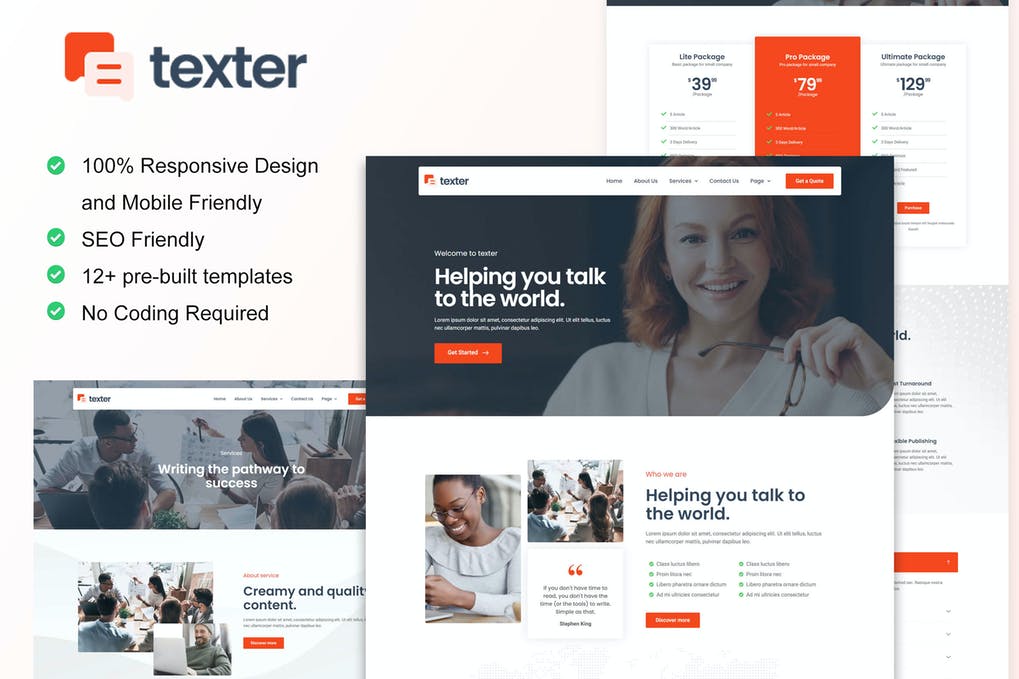 Texter - Content Writing Service Agency Elementor Kit