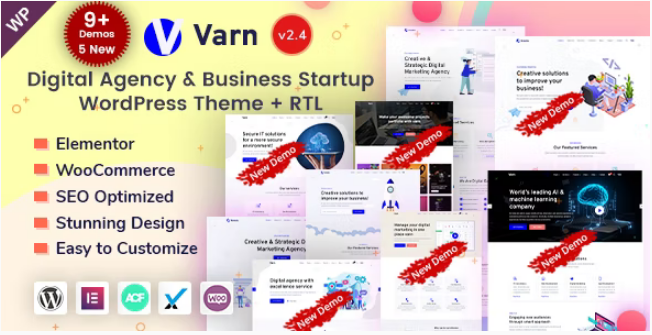 Varn - Elementor IT - SEO Agency WordPress Theme