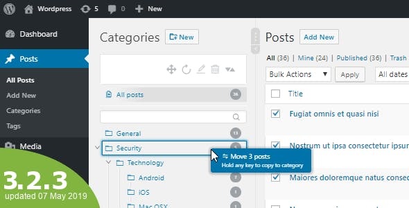WordPress Real Category Management