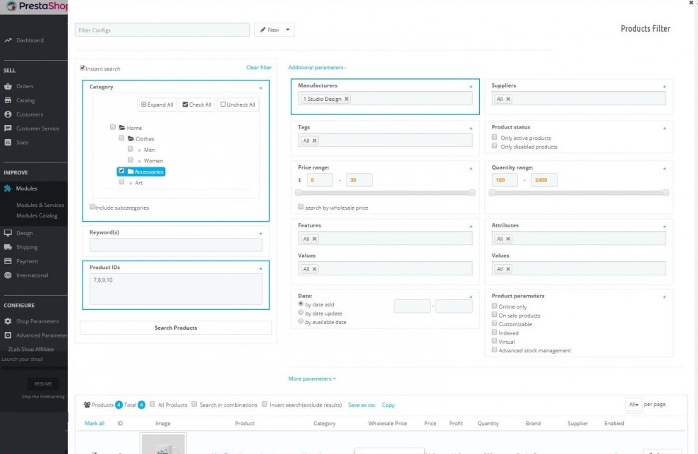 Advanced Bulk / Mass Actions + Products Filter Pro Module