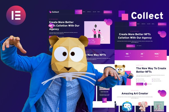 Collect - NFT Design Agency Services Elementor Template Kit