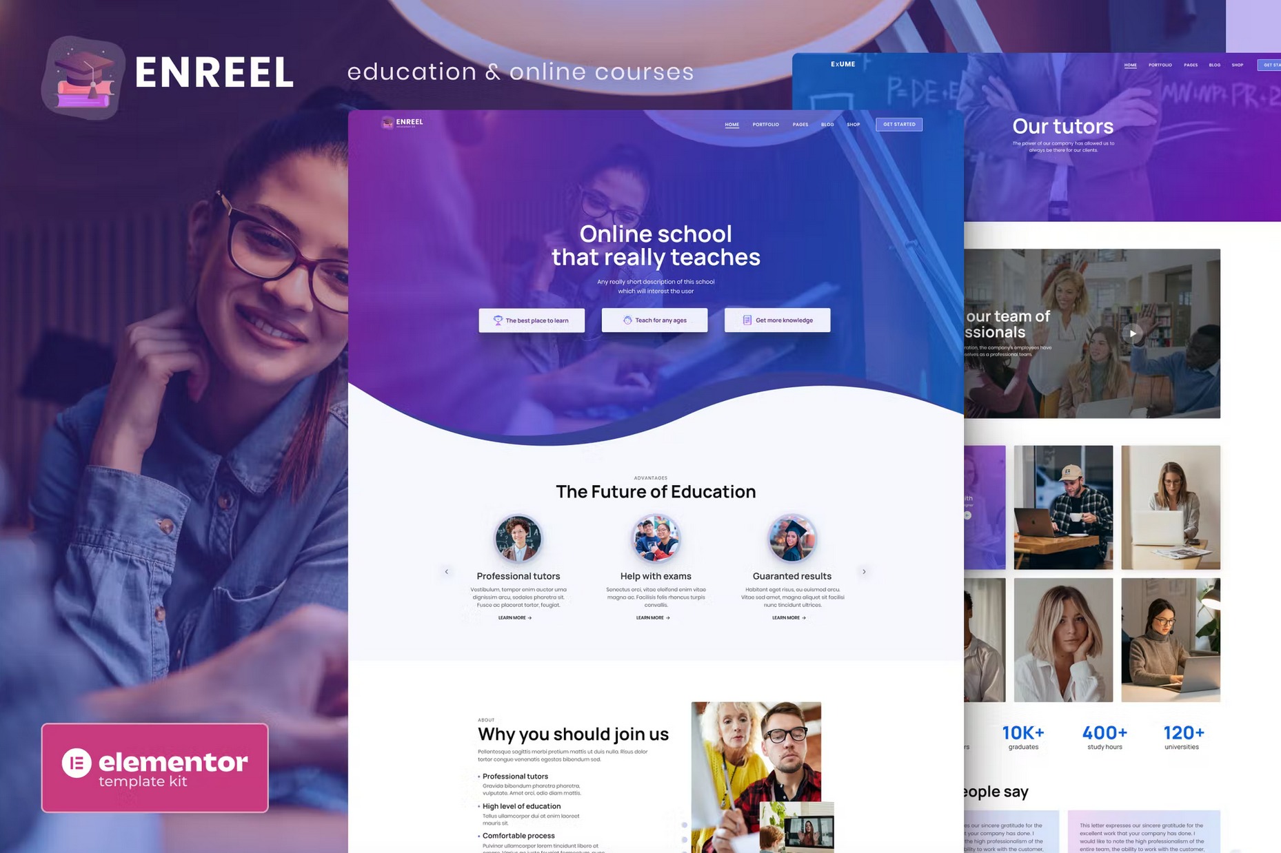 Enreel - Education & Online Courses Elementor Template Kit