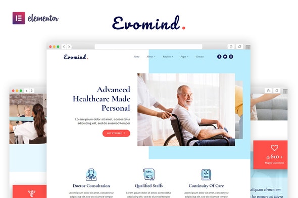 Evomind - Home Healthcare Services Elementor Template Kit