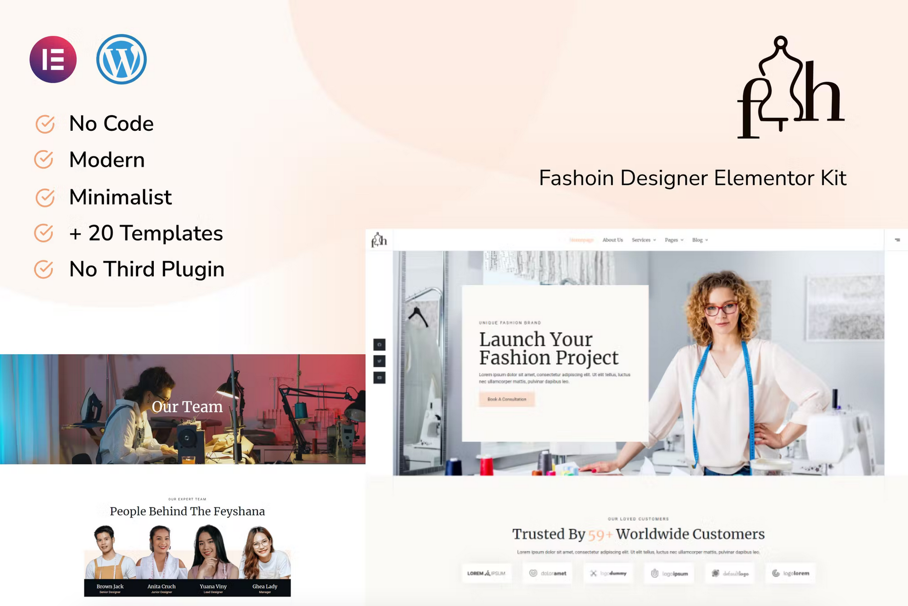 Feyshana - Fashion Designer Elementor Template Kit