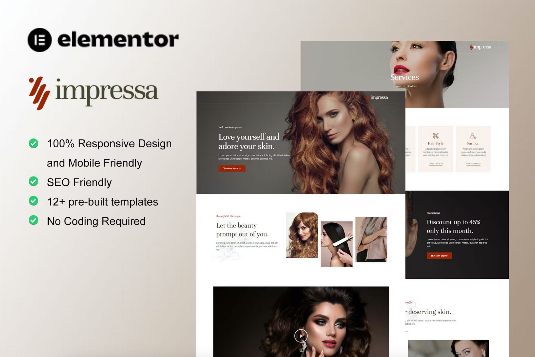 Impressa - Personal Stylist - Makeup Service Elementor Template Kit