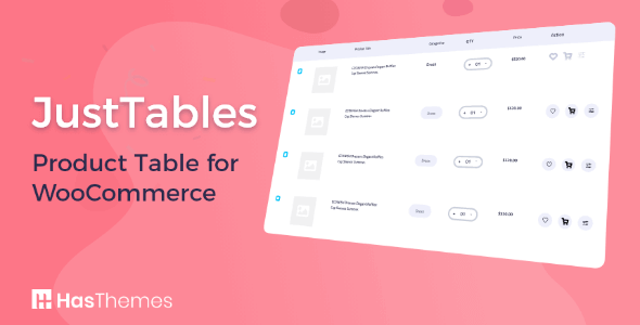 JustTables Pro - WooCommerce Product Table