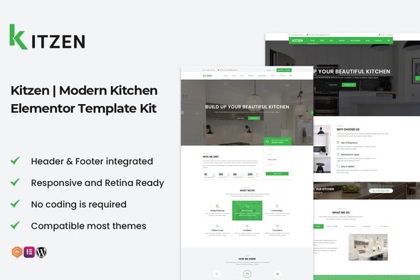 Kitzen | Modern Kitchen Elementor Template Kit