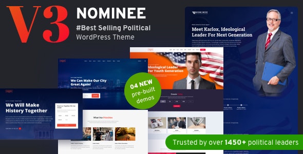 Nominee - Political WordPress Theme for Candidate Political Leaderd