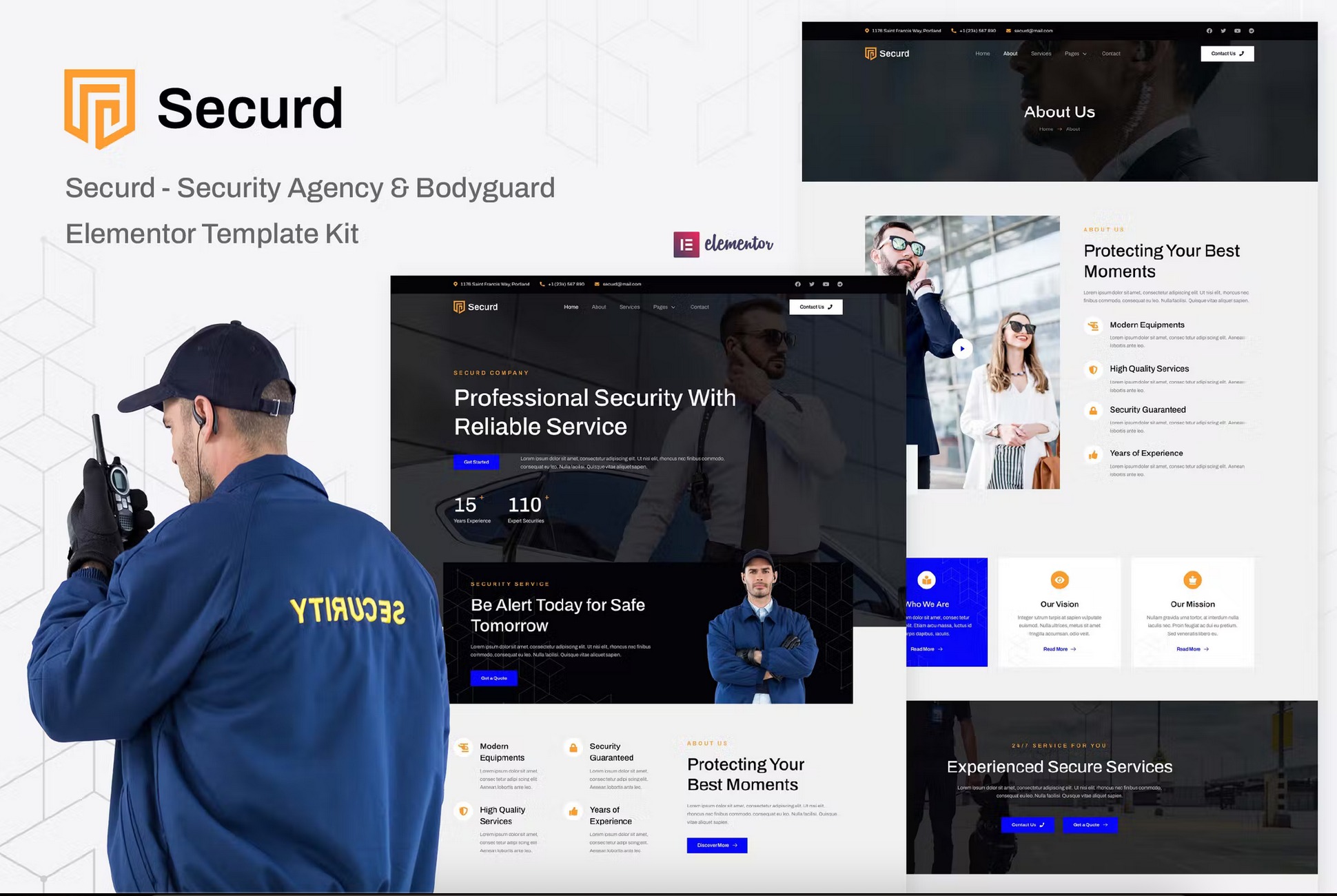 Securd - Security Agency & Bodyguard Elementor Template Kit