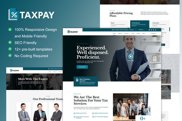 TaxPay - Advisor & Financial Consulting Elementor Template Kit