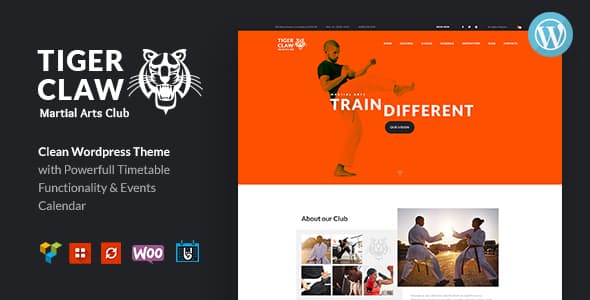 Tiger ClawMartial Arts School and Fitness Center WordPress Theme
