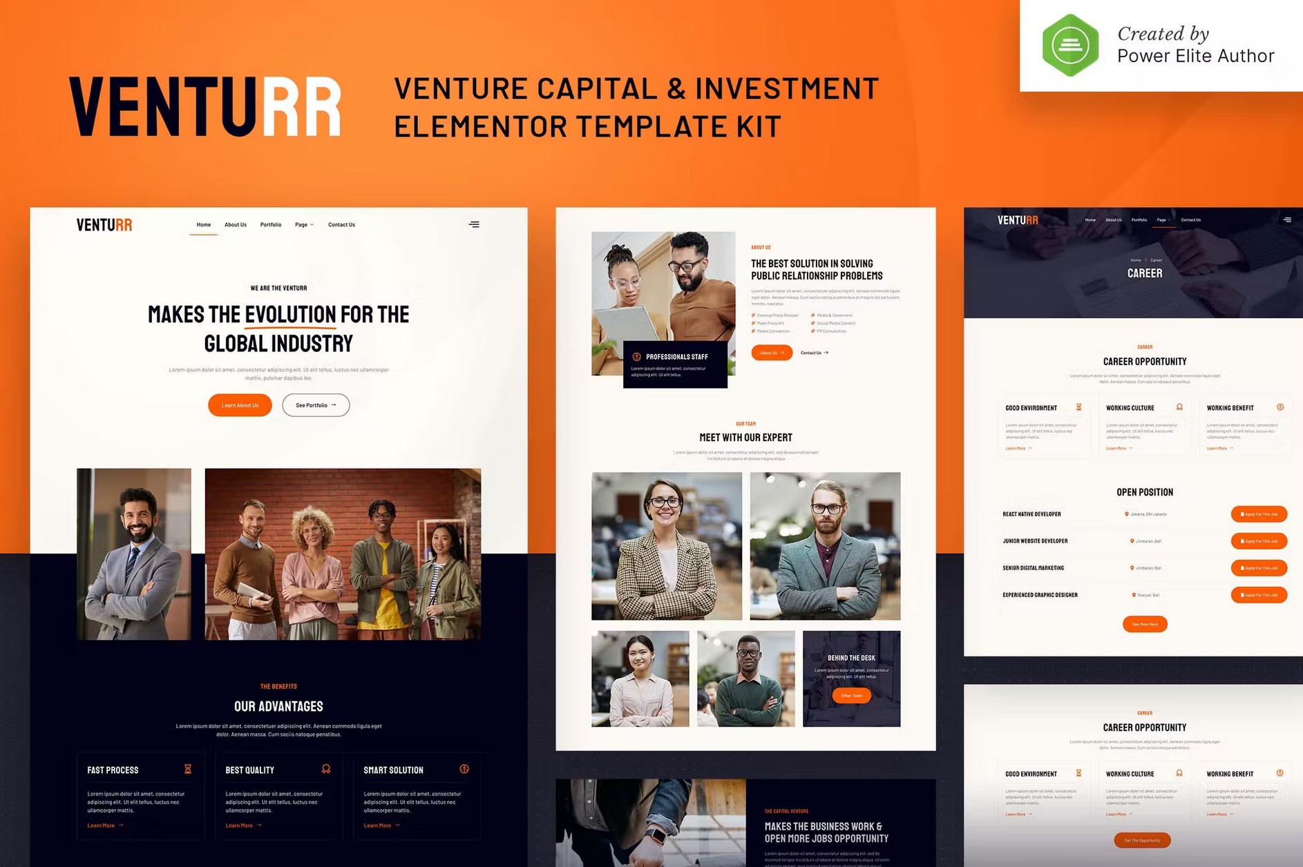 Venturr - Venture Capital - Investment Elementor Template Kit