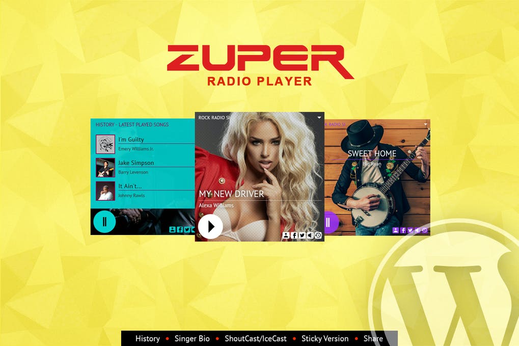 Zuper Shoutcast and Icecast Radio Player With History