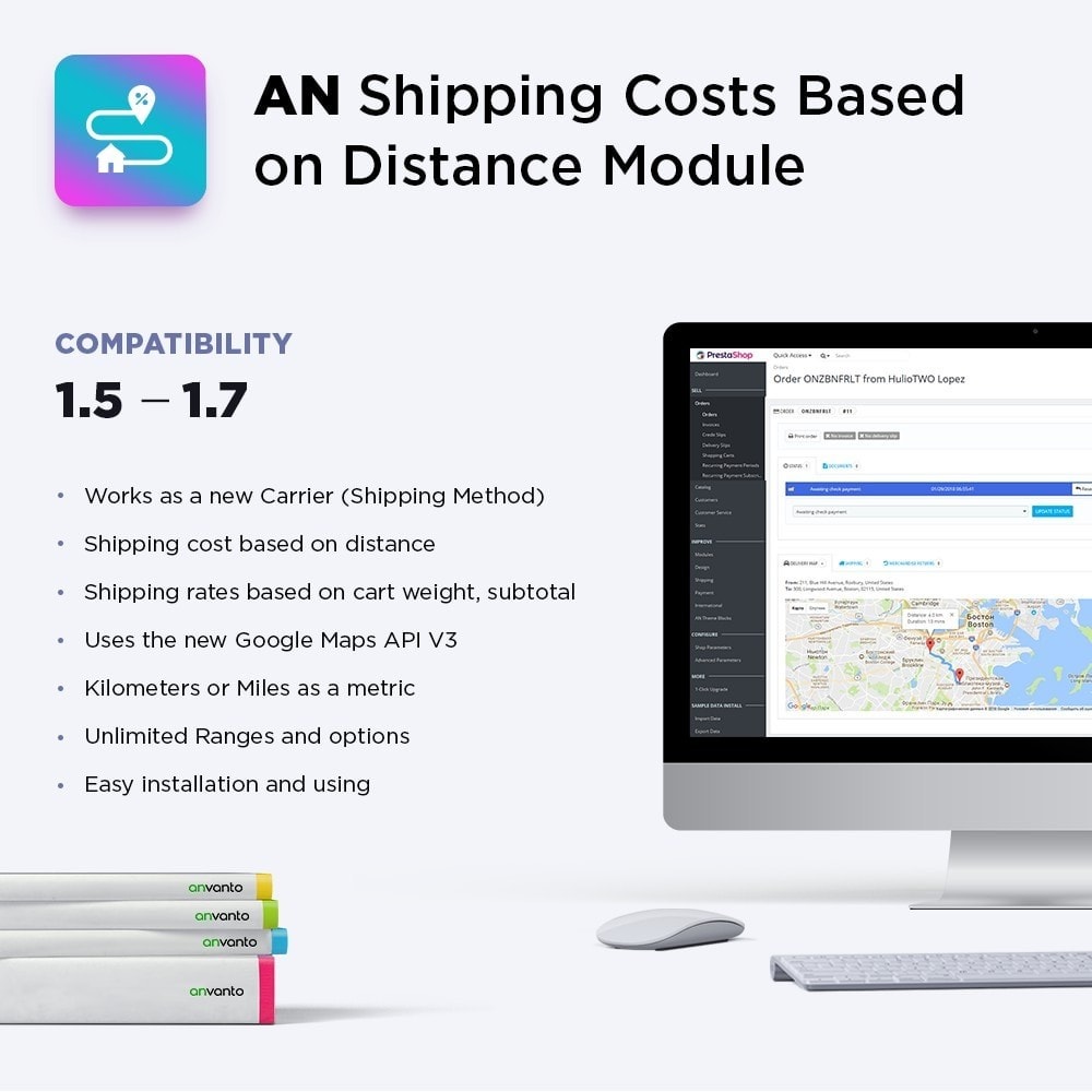 AN Shipping Costs Based on Distance Module Prestashop