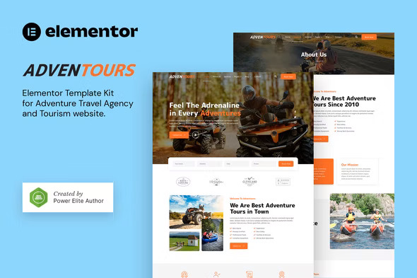 Adventours - Adventure Travel Agency - Tourism Elementor Template Kit