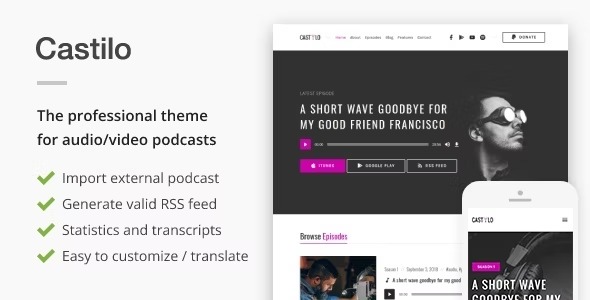 Castilo - Audio Podcast WordPress Theme