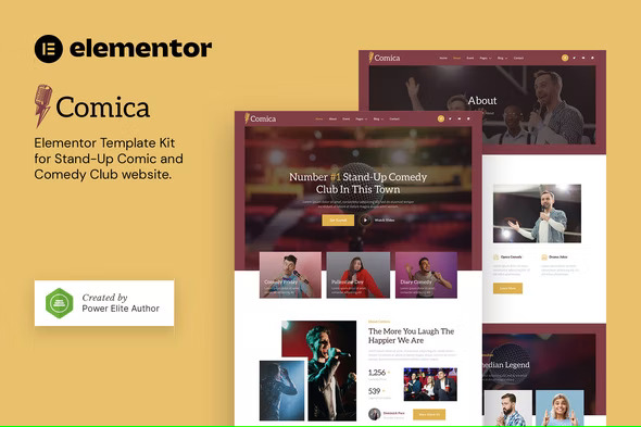 Comica - Stand-Up Comic & Comedy Club Elementor Template Kit