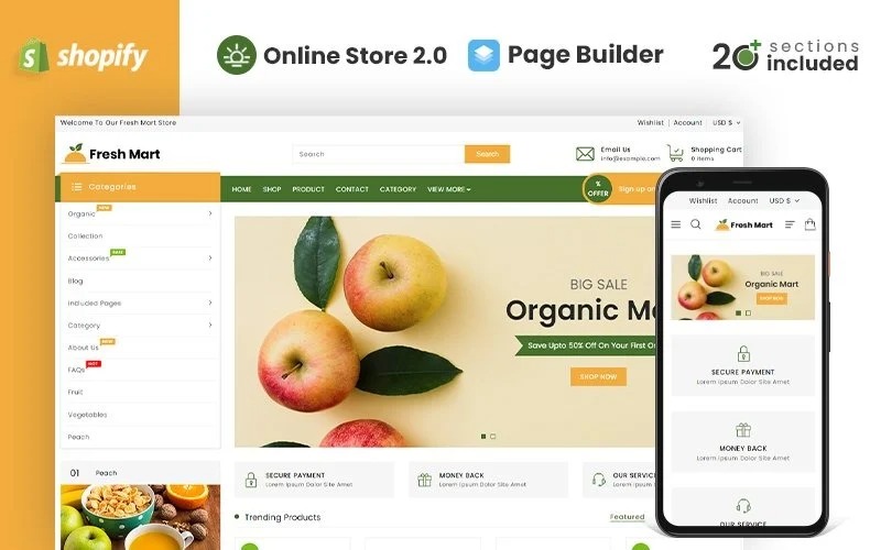 FreshMart Organic - Grocery Store Shopify Theme
