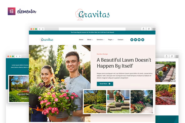 Gravitas - Garden & Landscape Design Elementor Template Kit