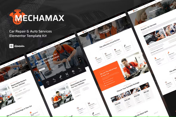 Mechamax - Car Repair & Auto Services Elementor Template Kit