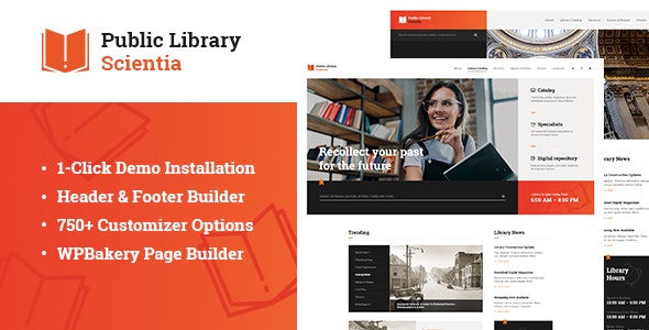 Scientia Public Library - Book Store Education WordPress Theme