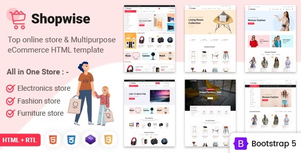 Shopwise eCommerce Bootstrap Multipurpose HTML Template