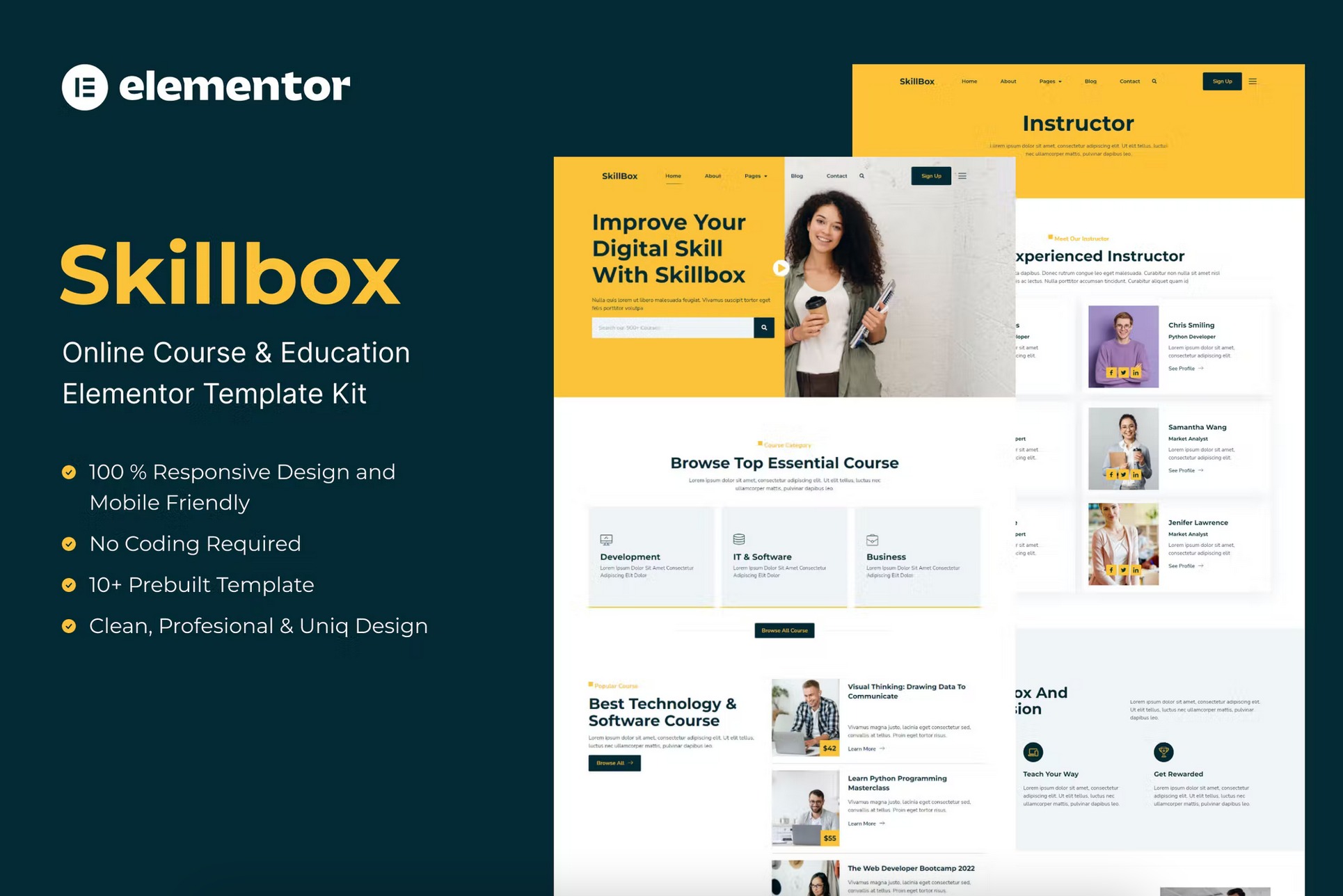 Skillbox - Online Course & Education Elementor Template Kit