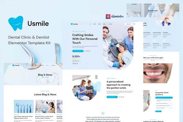 Usmile - Dental Clinic & Dentist Elementor Template Kit