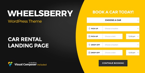 Wheelsberry Car Rental WordPress Theme / Landing Page