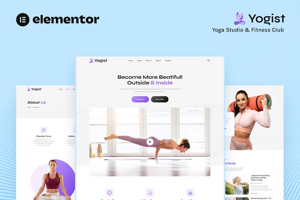 Yogist - Yoga Studio & Fitness Club Elementor Template Kit
