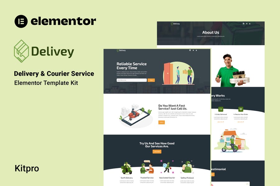 Delivey - Delivery & Courier Service Elementor Template Kit