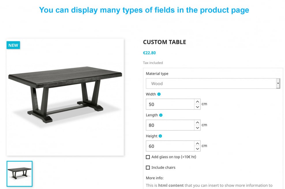 Dynamic Product Fields Module Prestashop