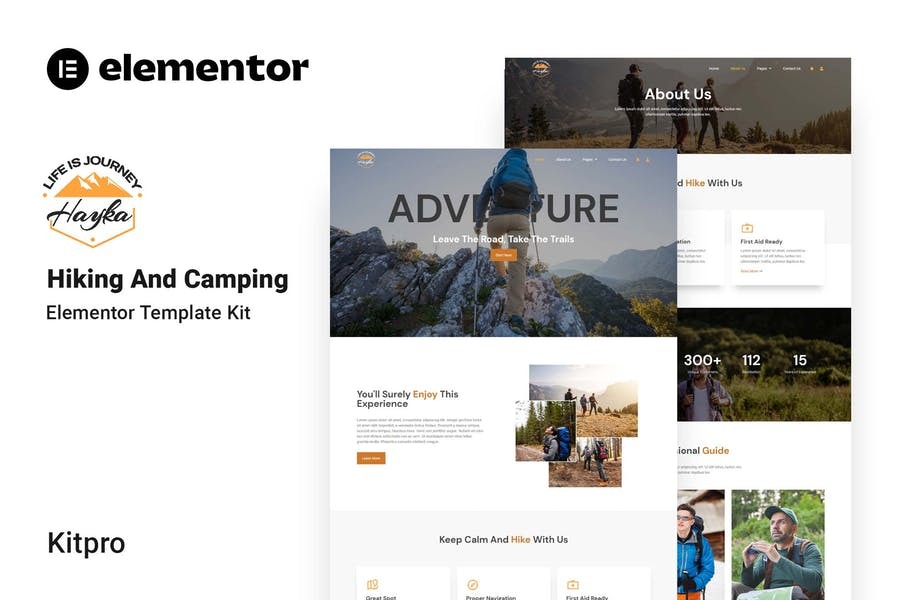 Hayka Hiking - Camping Elementor Template Kit