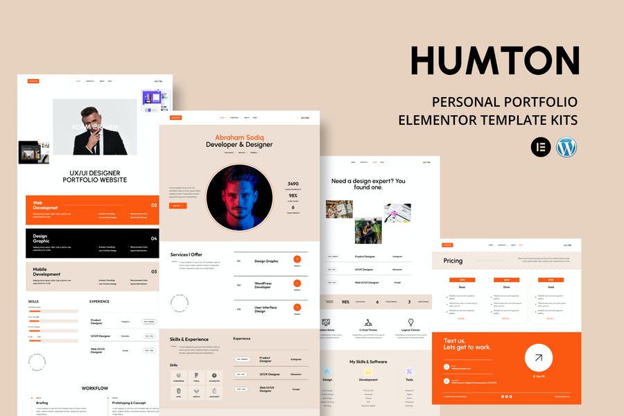 Humton Personal Portfolio Elementor Template Kits