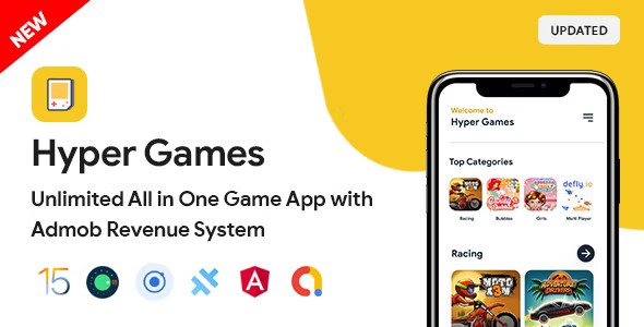 Hyper Games - All in One Game App | AdMob | Unlimited Games | Android + iOS App