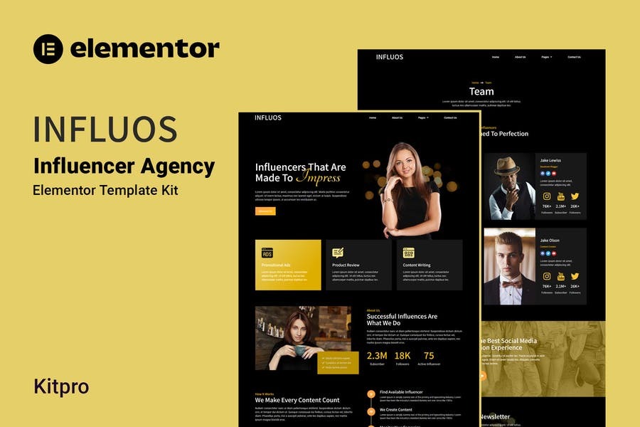 Influence Influencer Marketing Agency Elementor Template Kit