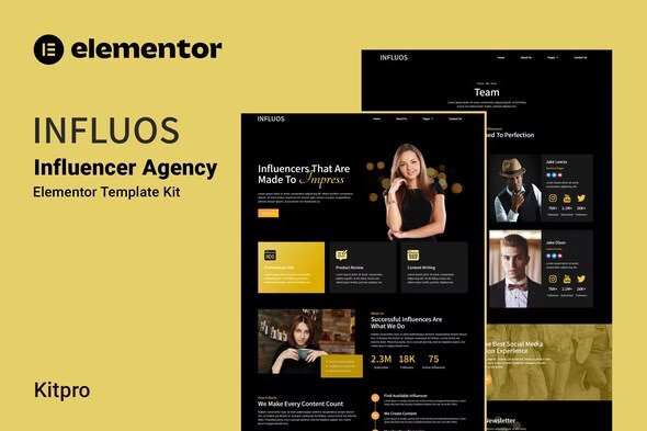 Influos - Influencer Agency Elementor Template Kit