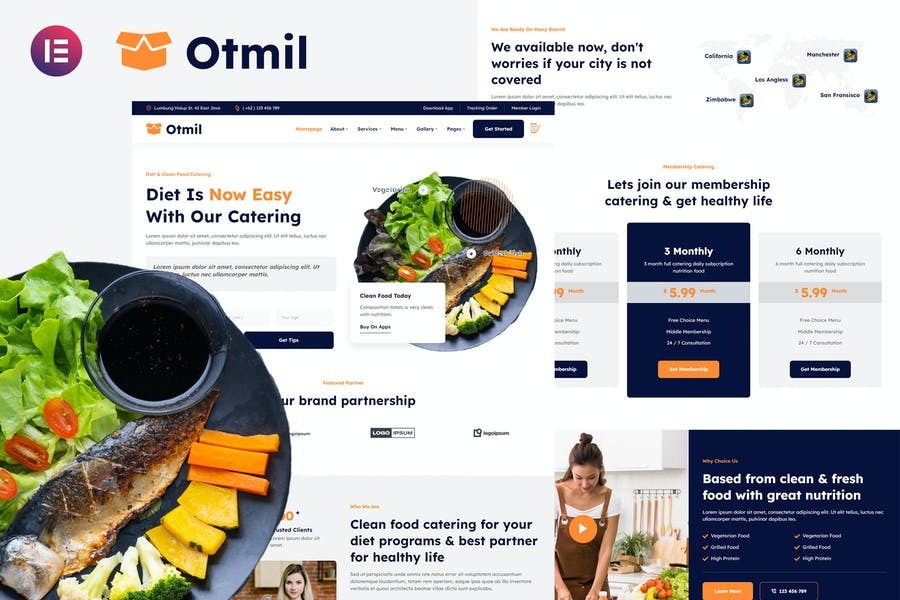 Otmil Diet - Clean Food Catering Services Elementor Template Kit
