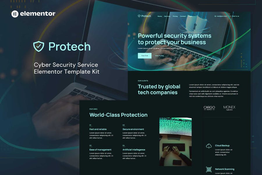 Protech Cyber Security Service Elementor Template Kit